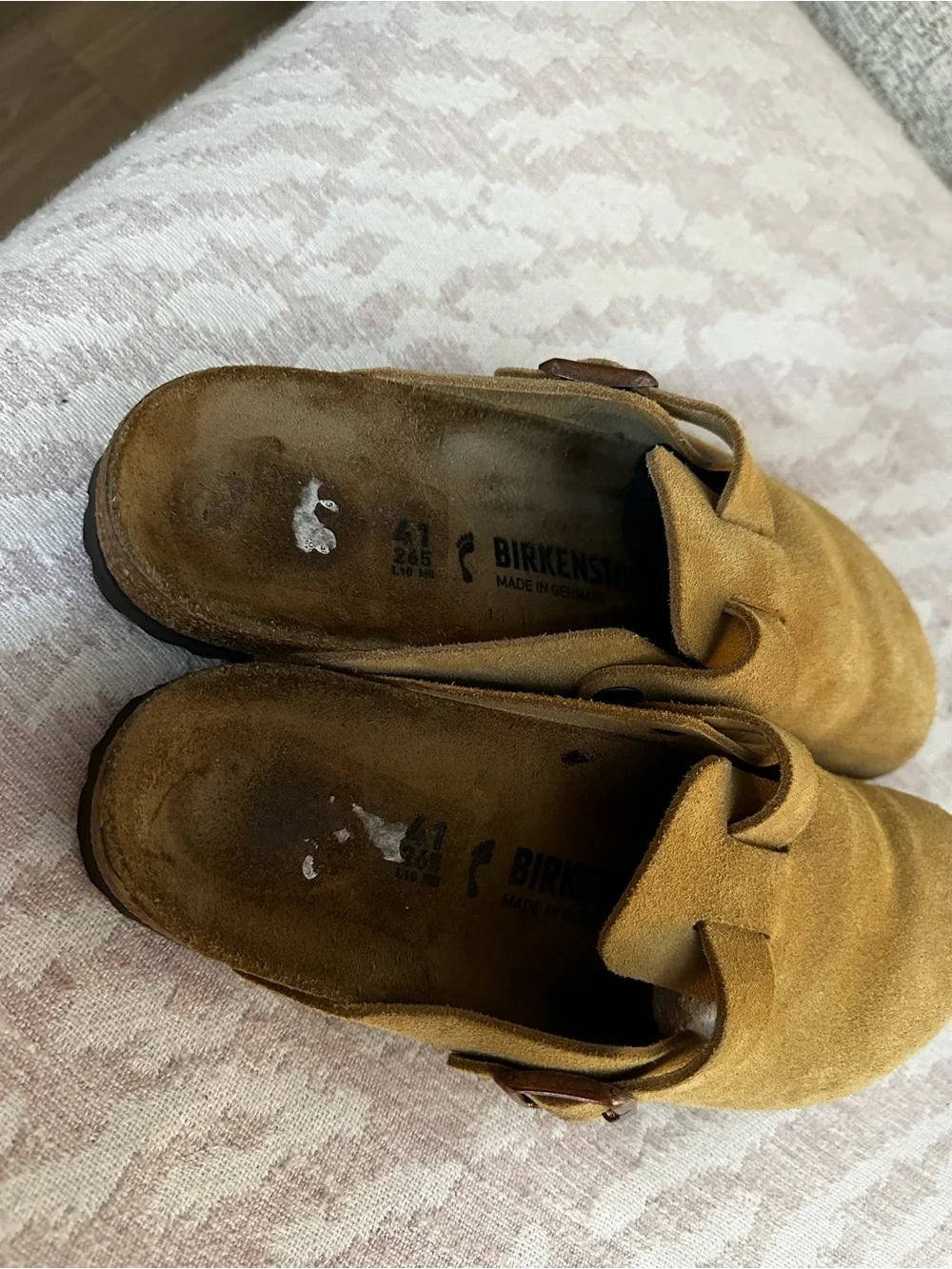 Birkenstock Boston Suede Clog Mules in Tan - Warm Yellow - Picture 5 of 5